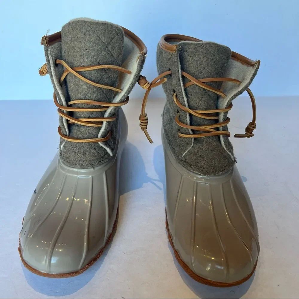Seven7 Women's Wool Goose Boots Lace Up Tan Size 9 Mid-Calf - Picture 2 of 10